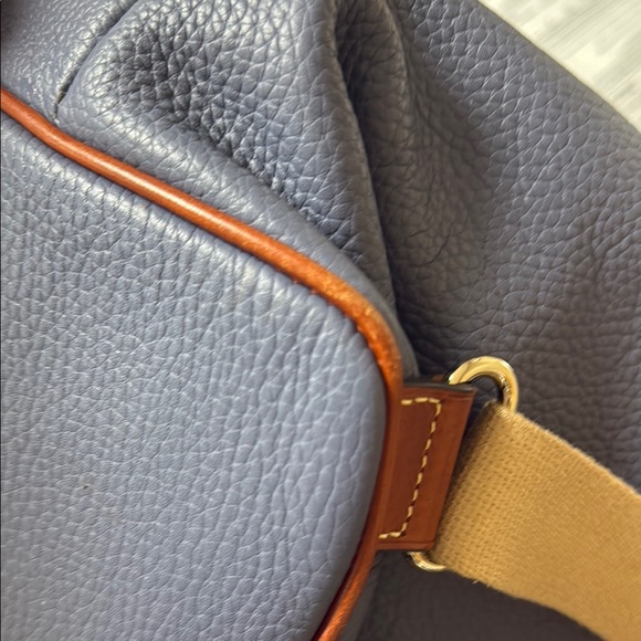 Dooney & Bourke Blue and Brown Leather Backpack - Picture 5 of 13